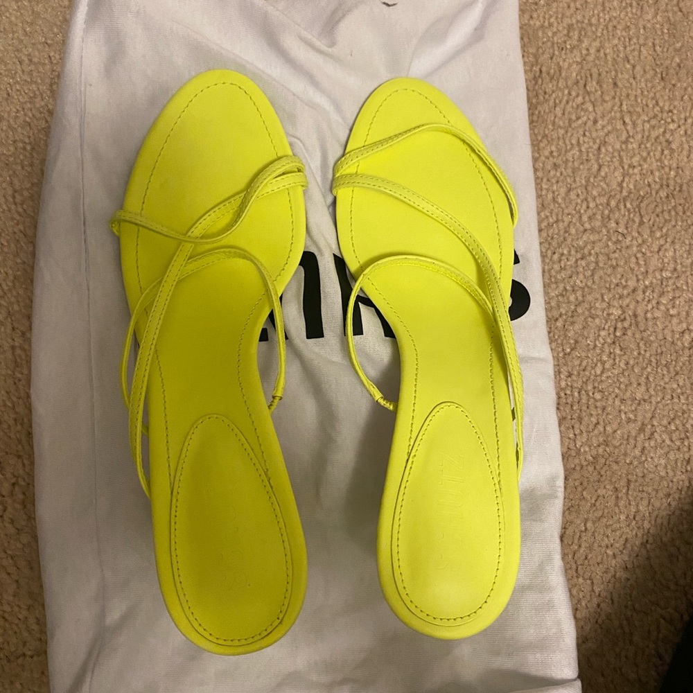 Size 8 neon yellow Sandals Schutz